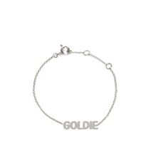 Designed in collaboration with Noush Jewelry, this exclusive bubble name bracelet is the perfect way to honor yourself, or someone special in your life. The size is perfect for all ages! Available in 14K White Gold, Yellow Gold, or Rose Gold Letter height = 3.9mm Not intended to be worn on unsupervised infants or children Baby chain length = 4in to 5in Adult chain length= 6in to 7in See our Size Guide for more information Silver 14k Gold Bracelet With Custom Name, Custom Name Silver Bracelet In 14k Gold, Silver 14k Gold Nameplate Bracelet, 14k Gold Silver Name Bracelet, Everyday White Gold Name Bracelet With Jubilee Style, Everyday White Gold Name Bracelet With Jubilee Design, Classic Yellow Gold Bracelet With Custom Name, 14k Gold Silver Name Bracelet For Anniversary, Personalized White Gold Bracelets Fine Jewelry