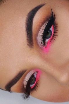 Carnaval Make-up, Halloweenský Makeup, Pink Eye Makeup, Neon Makeup, Cute Eye Makeup, Rave Makeup, Valentines Makeup