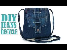 an old pair of jeans is being used as a purse