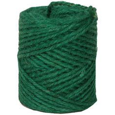 spool of green yarn on white background with clipping for the top and bottom