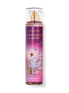 Strawberry Snowflakes Fine Fragrance Mist Strawberry Snowflakes Bath And Bodyworks, Strawberry Snowflake Bath And Body Works, Strawberry Hygiene Products, Strawberry Snowflakes Perfume, Bath And Body Works Body Mist, Bath And Body Works Perfume Aesthetic, Best Bath And Body Works Scents, Christmas Bath And Body Works, Strawberry Snowflake