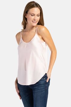 Women's 100% Pure Mulberry Silk Camisole Tank Top with Adjustable Spaghetti Straps - IMPROVED FIT Womens>Casual>Top Fishers Finery Heavenly Pink XS Silk Tank Top, Silk Camisole, Night Wear, Silk Tank, Tank Top Camisole, Casual Tops For Women, Mulberry Silk, Luxury Fabrics, Nightwear