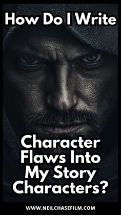 a man in a hoodie with the words how do i write character flows into my story characters?