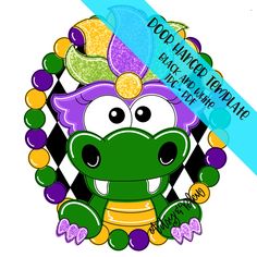 an image of a frog with mardi gras decorations