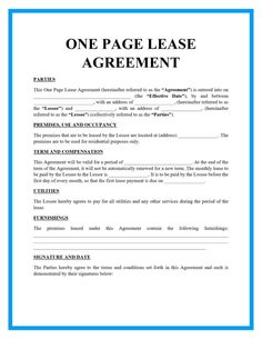 a one page leases agreement is shown in this document, it shows the same amount as an