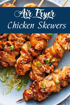 Chicken Skewers Diy Dinner Recipes, Healthy Chicken Dinner Ideas, Air Fryer Teriyaki Chicken, Teriyaki Chicken Skewers, New Air Fryer Recipes, Air Fryer Recipes Snacks, Chicken Kebab Recipe, Chicken Skewer Recipe, Old Fat