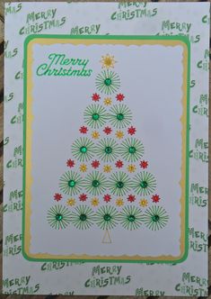 a christmas card with a tree on it