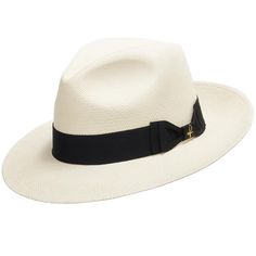 Authentic Classic is a classic fedora with a reinforced hand-blocked center dent crown that features a medium snap brim, a simple black grosgrain hatband, and a smooth twill sweatband. The brim is reinforced to hold its shape. This item is a genuine Panama Hat handwoven in Ecuador. Material: 100% Toquilla Straw Brim: 3 inches approx. Crown: 4 1/8" center dent approx.Hatband: 1 1/2" grosgrainClimate: Sun Handwoven in Ecuador. Hand-finished in the US. Measurements are approximate, this is a handwo Straw Panama Hat, Outback Hat, Types Of Hats, Classic Hats, Leather Hats, Western Hats, Quality Hats, Cool Hats, Hat Band