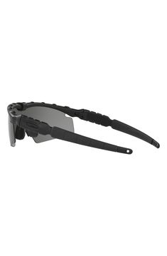 These sporty sunglasses are crafted in Italy in a lightweight yet durable construction and feature shaded UV-protective lenses. 130mm lens width; 29mm bridge width; 135mm temple length 100% UV protection Propionate Made in Italy Rimless Tinted Sunglasses For Outdoor, Protective Tinted Sunglasses For Outdoor, Functional Matte Black Shield Sunglasses With Uv Protection, Rimless Mirrored Sunglasses For Outdoor, Black Shield Sunglasses For Outdoor Activities, Protective Sunglasses With Uv Protection For Outdoor, Functional Polycarbonate Shield Sunglasses For Outdoor Activities, Black Polycarbonate Shield Sunglasses For Outdoor Activities, Durable Black Sunglasses For Outdoor Activities