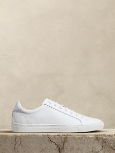 Nickola Leather Sneaker | Banana Republic Minimalist Silhouette, Wicks, Leather Sneakers, Banana Republic, Leather Upper, Sneakers, Leather