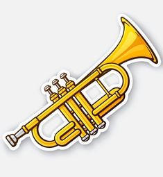 a trumpet sticker on a white background