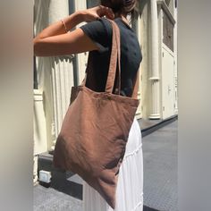 Large, Corduroy Tote Bag. All Accessories Are Final Sale. Fabrics: 100% Cotton Measurement: 15" (38 Cm) Bag Length, 12" (30 Cm) Strap Length, 27" (69 Cm) Full Bag Length, 15" (38 Cm) Width Made In: China Brown Canvas Bag With Double Handle For Everyday, Everyday Brown Canvas Bag With Double Handle, Brown Double Handle Canvas Bag For Everyday, Trendy Everyday Corduroy Bag, Trendy Corduroy Everyday Bag, Casual Brown Cotton Canvas Bag, Brown Cotton Shoulder Bag With Adjustable Strap, Trendy Corduroy Canvas Bag For Everyday Use, Brown Corduroy Travel Bag