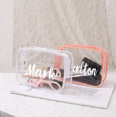 Size: 6.7*2.4*4.7in Personalized Makeup Bag, Beach Wedding Favor, Clear Cosmetic Bag, Toiletry Bag, Bridesmaid Gift, Summer Vacation,Bachelorette Party Personalized Makeup Bag, Clear Cosmetic Bag, Personalized Makeup Bags, Beach Wedding Favors, Bridesmaids Gifts, Wedding Favor, Bridesmaid Gift, Toiletry Bag, Gift Item