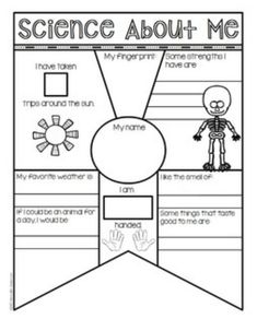 the science about me poster is shown in black and white, with an image of a skeleton