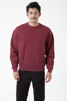 Made from a luxurious 14oz fleece, this crewneck is incredibly soft and warm, yet still breathable and moisture-wicking. The loose fit allows for a full range of motion, making it perfect for everything from running errands to lounging around the house. The ribbed cuffs and hem keep the cold out. This hoodie is Garment Dyed. Our garment-dyed crewneck sweaters are dyed after they're sewn, which gives them a more durable and even color, including in the stitching and ribbing. This also means they' Los Angeles Apparel, La Outfits, Kids Garments, Basic Hoodie, South Central, Sweater Jumpsuit, Denim Sweater, Jumpsuit Jacket, Off Black