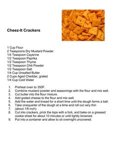 the recipe for cheez - it crackers is shown