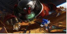 sonic the hedgehog and other characters in an animated video game