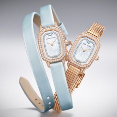 Emerald Watch, Rose Gold Quartz, 2015 Trends, Harry Winston, Luxury Purses, Fine Jewels, Aquamarine Blue, Blue Satin, Blue Tones