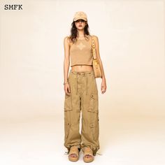 SMFK WildWorld Vintage Paratrooper Pants In Wheat Size Chart Waist Hip Length S 76 108 104 M 80 106 106 L 84 110 108 Model Info (In CM): Height 170cm, Weight 45kg, Size M Materials: 100% Cotton Pants Women Fashion, Knitted Vest, Pants Women, Vest Top, Hip Length, Wheat, Size Chart, Pants, Trousers