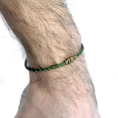 Handmade Single Wrap Braided Green Leather Bracelet with Magnetic Copper Clasp Casual Braided Leather Bracelets, Casual Braided Everyday Bracelets, Casual Leather Braided Bracelets, Casual Leather Bracelet, Casual Everyday Braided Bracelets, Adjustable Leather Braided Bracelets, Handmade Casual Leather Bracelet For Everyday, Casual Adjustable Leather Braided Bracelets, Casual Braided Bracelets