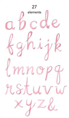 the upper and lower letters are drawn in pink ink