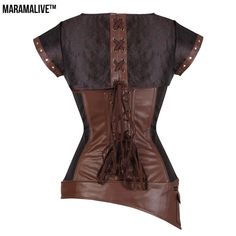 Product information: Fabric name: polyester cotton Main fabric composition: Spandex Function: waist support, shaping, gathering, body sculpting, abdomen, chest support Length: up to the chest Neckline shape: V-neck Color: brown，coffee，black，brown2 Maramalive™ Size Information: Size: S, M, L, XL, XXL, 3XL, 4XL, 5XL, 6XL Note: 1. Asian sizes are 1 to 2 sizes smaller than European and American people. Choose the larger size if your size between two sizes. Please allow 2-3cm differences due to manua Pirate Corset, Steampunk Corset Dress, Corset Steampunk, Vintage Bustier, Best Waist Trainer, Brown Corset, Basque Waist, Clothing Tape, Bustier Lingerie