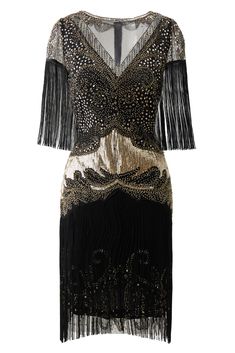 Modern Gatsby, Gatsby Dresses, Trim Embroidery, Vintage Flapper Dress, Flapper 1920s, Fringed Dress, 20s Dresses, 1920s Dresses, Sequin Pattern