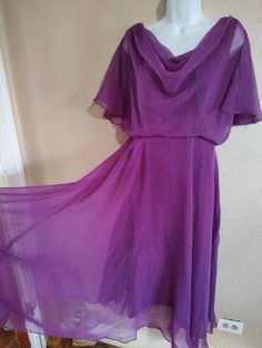 Footloose Prom, Jcpenney Dresses, Iridescent Purple, Media Buying, Fashion Media, Draped Top, Asymmetrical Hem, Flutter Sleeves, Asymmetric Hem