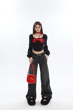 Size(cm) Length Waist Hip Thigh S 104 70 94 56 M 105 72 98 57 L 106 74 102 58 Size: S M L Color classification: dark gray retro blue Year Season: Spring 2023 Length: trousers Black Y2k Jeans For Fall, Y2k Black Jeans For Winter, Black Retro Fall Pants, Retro Black Mid-rise Jeans, Retro Black Bottoms For Night Out, Black Retro Jeans For Fall, Retro Black Bottoms For Winter, Decades Fashion, Outfits Simple