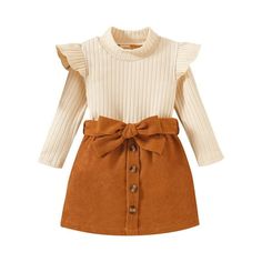 Toddler girl fall winter outfit 2 pieces clothing set,turtleneck knitted cotton long sleeves oullover t & button mini skirts set.Girls trendy autumn warm skirt set,the waist of the skirt is elastic.Suit for 12-18 month,18-24 months,2-3 years,3-4 years,4-5 years girl.Elegant ruffle trim sleeves,matching waistbelt.Toddler baby girl fall outfits dress clothes. Size: 12-18 Months.  Color: Beige.  Gender: female. Warm Skirts, Toddler Girl Outfits Summer, Tutu Ballet, Knitted Turtleneck, Winter Skirt Outfit