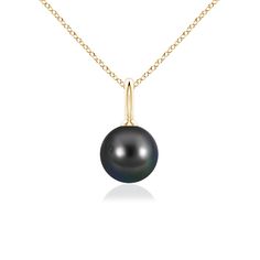 The Tahitian cultured pearl catches all the attention with its iridescent exterior. This enchanting and timeless solitaire pendant is crafted in 14k yellow gold. Formal Yellow Gold Tahitian Pearl Necklace, Formal Tahitian Pearl Necklace In Yellow Gold, Classic Tahitian Pearl Necklace For Anniversary, Classic Tahitian Pearl Drop Necklaces, Yellow Gold Tahitian Pearl Jewelry With Pearl Charm, Tahitian Pearl Charm Jewelry In Yellow Gold, Tahitian Pearl Jewelry With Pearl Charm In Yellow Gold, Yellow Gold Tahitian Pearl Necklace, Classic Gold Tahitian Pearl Necklace