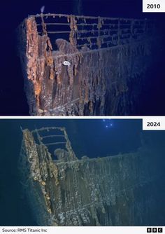 two images show the same structure as they appear in this image, and one shows what appears to be an old ship