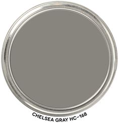 a gray color with the words chelsea gray - 16b in white letters on it