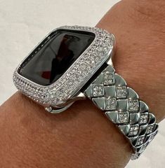 ad eBay - Find many great new & used options and get the best deals for Apple Watch Band Bracelet Silver Rhinestone or Apple Watch Cover Lab Diamonds at the best online prices at eBay! Free shipping for many products! Silver Bling Jewelry And Watches With Cubic Zirconia, Silver Bling Jewelry And Watches As Gift, Luxury Silver Jewelry And Watches With Bling, Silver Cubic Zirconia Jewelry And Watches As Gift, Luxury Silver Bling Jewelry And Watches, Silver Iced Out Watch Accessories For Gifts, Silver Bracelet Strap Apple Watch Band For Formal, Silver Bracelet Strap Apple Watch Band For Formal Occasions, Luxury Silver Watch Bands With Bling