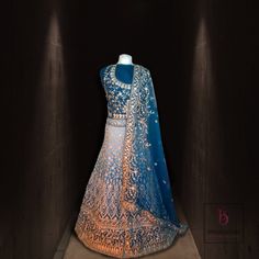 We're honoured to introduce you to this fancy bridal outfit with amazing gold work. This blue gradeint outfit is one not to be missed. Call now to book an exclusive viewing in the UK. Shipping options are below for our US & Canada customers. #wedding #bridal #gowns #pakistaniwedding #indianwedding #manchesterbridal #lehanga #lehenga #bridesmaid #uk #elegant #fashion #indianbride #pakistanibride #brideswear  #asianoutfit Disclaimer: * Color may look slightly different than pictures depending on screen resolution * Like any other supplier, we cannot guarantee on zari/embroidery work Shipment : * We ship anywhere in mainland UK, US, CN Before Shipment, We Carefully Inspect Our Item Due To Human Error Or Any Other Unwanted Condition. Customer satisfaction is most important for us. Your feedbac Wedding Bridal Gowns, Lehenga Bridesmaid, Zari Embroidery, Blue Lehenga, Bridal Outfit, Net Fabric, Gold Work, Asian Outfits, Asian Wedding