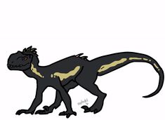 an image of a black and yellow dinosaur