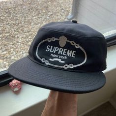 Rare 2008 Supreme X New Era “Prada Spoof” Black Wool Flat Top Hat Fitted Cap Condition: Great Used Condition Without Major Flaws! Really Rare Piece You Don’t See Come Up Very Often Fitted Size 8 // Size 63.5 Cm Feel Free To Message Me With Questions! And Also Let Me Know If You Are Interested In Anything Else On My Page. Flat Top Hat, Supreme Accessories, Fitted Caps, Flats Top, Top Hat, Black Wool, New Era, Prada, Accessories Hats