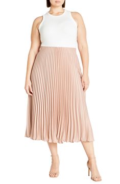 Allover pleats lend graceful movement to this closet-essential skirt cut to a midi length for timeless appeal. Concealed-elastic waist Lined 100% polyester Machine wash, line dry Imported Graceful Movement, Closet Essentials, Pleated Midi Skirt, City Chic, Midi Length, Midi Skirt, Elastic Waist, Nordstrom, Rose Gold