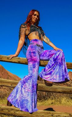 Bell Bottoms, flare pants, tie dye bell bottoms, tie dye flare pants, super bells, Luxury Festive Bottoms For Festivals, Plus Size Rave Clothes, Purple Bell Bottom, Plus Size Rave, Ruffles Potato Chips, Bell Bottoms Outfit, Rave Outfits Festivals, Rave Edm, Rave Fits