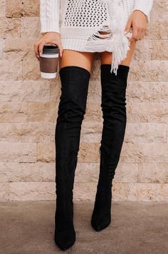 Aim High - Black – MISS LOLA Thigh High Heels, Leather Thigh High Boots, Miss Lola, Black Thigh High, Aim High, Spring Boots, Fall Styles, High Leather Boots, Stiletto Boots