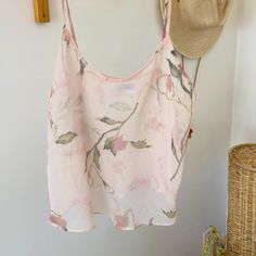 Lovely Sheer Pink Rose Bud Sleep Cami. Brand New. Feminine Camisole For Beach In Summer, Feminine Camisole For Summer Beach, Feminine Summer Camisole For Beach, Feminine Summer Beach Camisole, Chic Rose Print Tops For Summer, Summer Rose Print Tops, Chic Summer Tops With Rose Print, Rose Print Tops For Spring, Pink Summer Camisole For Day Out