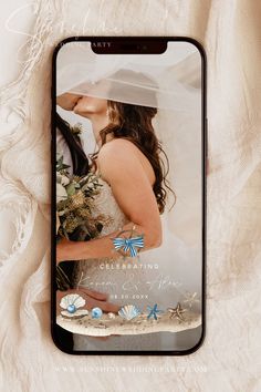 an iphone case with a wedding photo on it