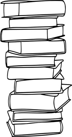 a stack of books with arrows pointing up to the top and bottom, in black and white