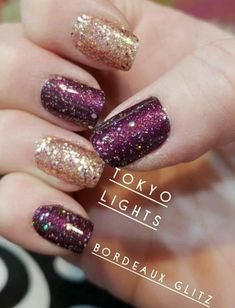 Colored Glitter Nails, Tokyo Lights Color Street, Color Street Tokyo Lights, Fantastic Nails, Street Work, Sassy Nails