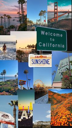 a collage of photos with the words welcome to california