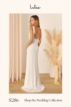 Start your forever with sensational shine in the Lulus Glamourous Ever After White Sequin Beaded Backless Maxi Dress! An array of sparkly sequins, faux pearls, and beaded details create an eye-catching design across a sheer mesh overlay (atop a matching knit liner) that shapes a flattering boat neckline and a sleeveless bodice with a sultry open-back design. The figure-flaunting, slip-style silhouette continues down to a sweeping maxi hem with a dramatic train at the back. Hidden back zipper/cla