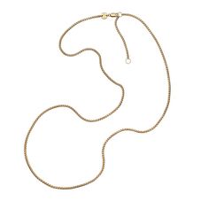 This versatile small box chain can be adjusted from 23" to 25" depending on your neckline. Style it with one (or multiple) of our many charms to complete the look. - Gold vermeil, sterling silver- 23/25" length- Approximately 10.08 grams - Lobster clasp closure Sterling Silver Box Chain Necklace Fine Jewelry, Sterling Silver Box Chain Necklace In Fine Jewelry Style, Classic Adjustable Curb Chain Jewelry, Adjustable Box Chain Necklace With Round Shape, Adjustable Round Box Chain Necklace, Yellow Gold Round Chain Necklace With Box Chain, Minimalist Jewelry With Box Chain And Round Pendant, Everyday Pendant Necklace With Curb Chain, Minimalist Jewelry With Round Pendant Box Chain