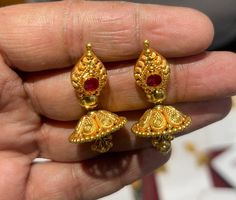 22k Gold Earrings- Real Gold Dangling Jhumka Earrings-Jhumka Earrings- Solid Gold Earrings-Indian Gold Earrings-Rajasthani Gold Stud Jhumkas  This is beautifully handcrafted Indian karigari designed 22k Solid Gold Jhumkas which is designed purely considering the vintage heritage Look design with modern look that gives it eye catchy look ! PRODUCT SPECIFICATIONS:  Material : 22k Solid Gold Weight: 10 gram  approx  Customer satisfaction is our utmost priority, feel free to have any query, would love to assist you!  Jai Shree Shyam🙏🙏 Happy Shopping 🛍️ Gold Jhumkas, Earrings Jhumka, 22k Gold Earrings, Gold Earrings Indian, Shree Shyam, Earrings Real, Earrings Indian, Solid Gold Earrings, Jhumka Earrings