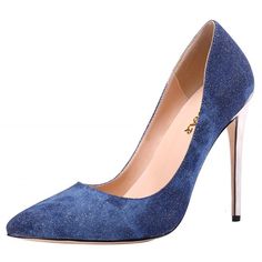 Women's Party Stiletto Pumps Shoes - Denim-blue - CF17XHROW79 - Women's Shoes, Pumps  #Pumps #Women's #Shoes # #Pumps Blue Denim Heels With Pointed Toe, Denim Blue High Heel Party Shoes, Blue Denim Heels For Parties, Chic Denim Blue Party Heels, Closed Toe Wedges, Shopping Shoes, Kitten Heel Shoes, Travel Shoes, Wedge Pumps