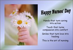 a woman holding daisies with the words happy nurse's day